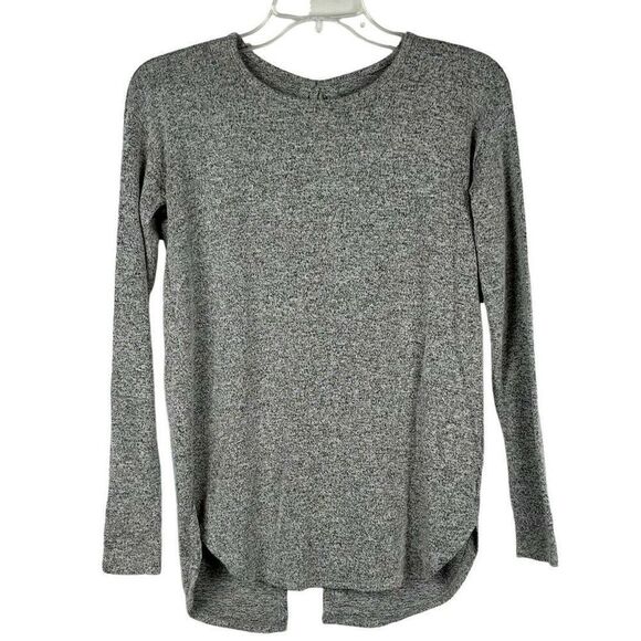 Aerie Just Add Leggings Gray Long Sleeve Open Back Sweater XS - Picture 1 of 12